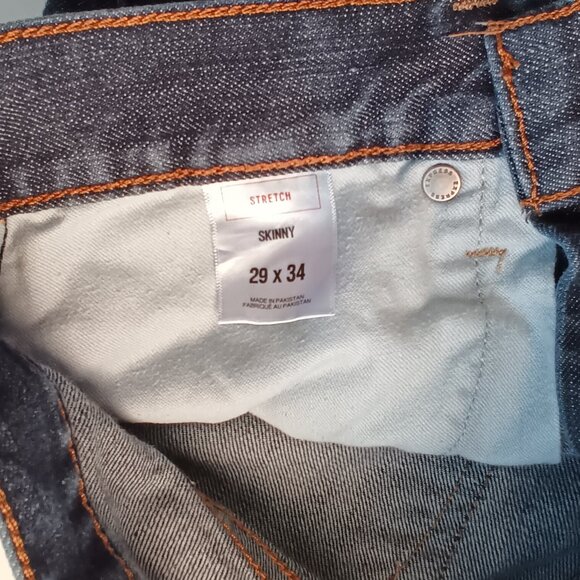 Men's Express Jeans Size 29x34 Skinny Leg Dark Wash - Picture 5 of 9